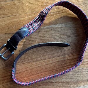 Vineyard Vines Leather & Woven Belt 36